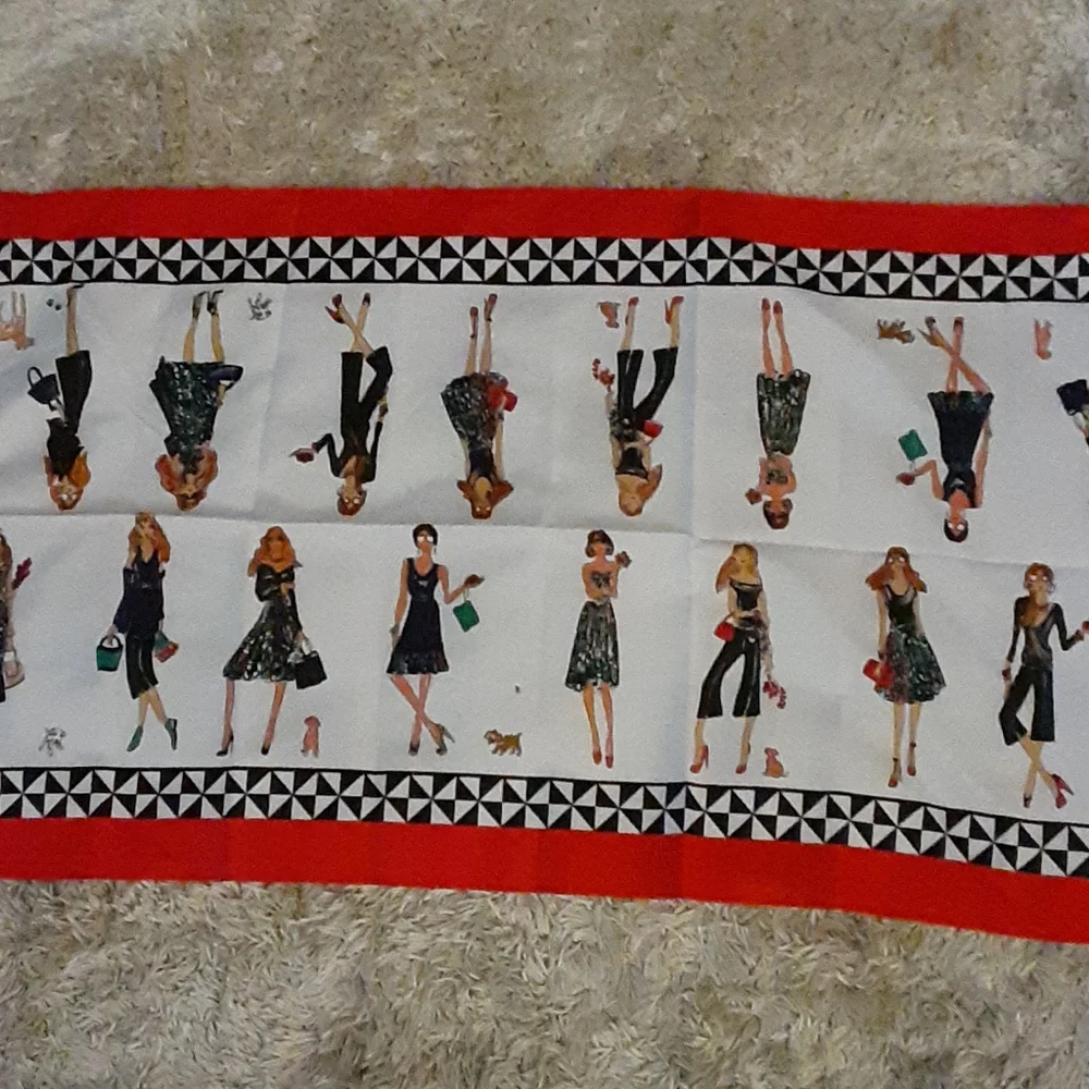 Jockey Person to Person Sketches rectangular scarf red black white 40